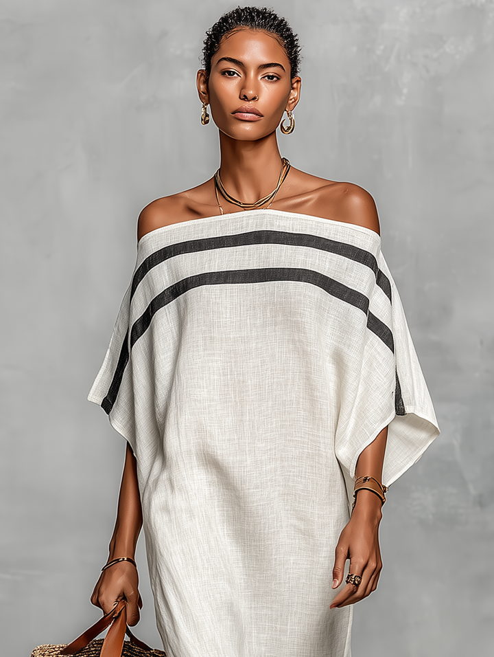 Robe maxi en lin minimaliste