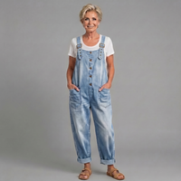 Saylor - Salopettes en denim coton lavé vintage