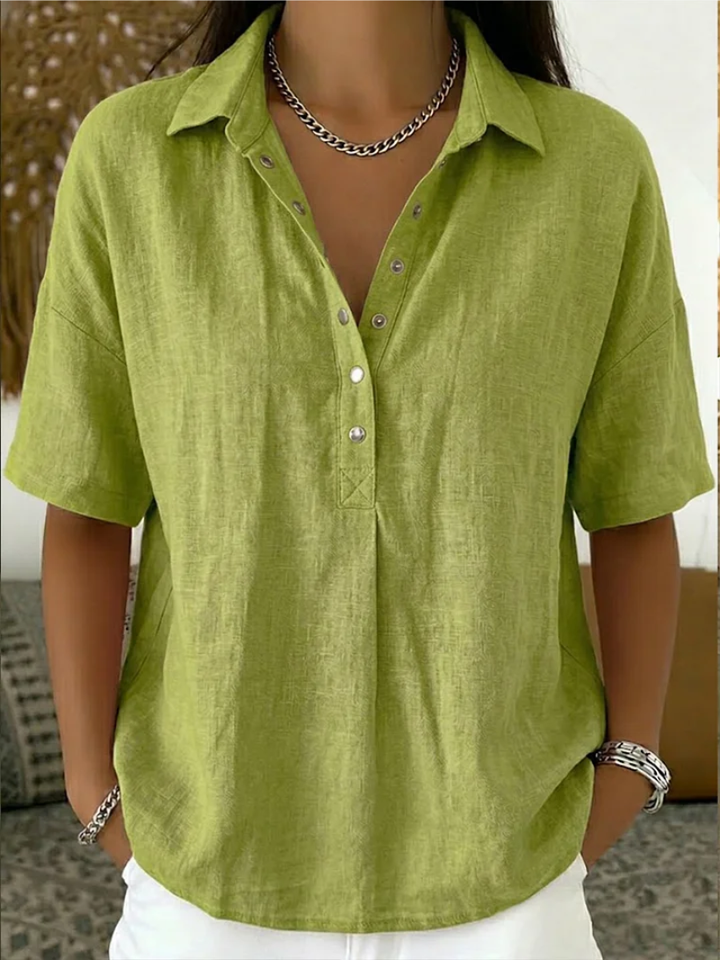 Rachel | Blouse à col avec détails de boutons