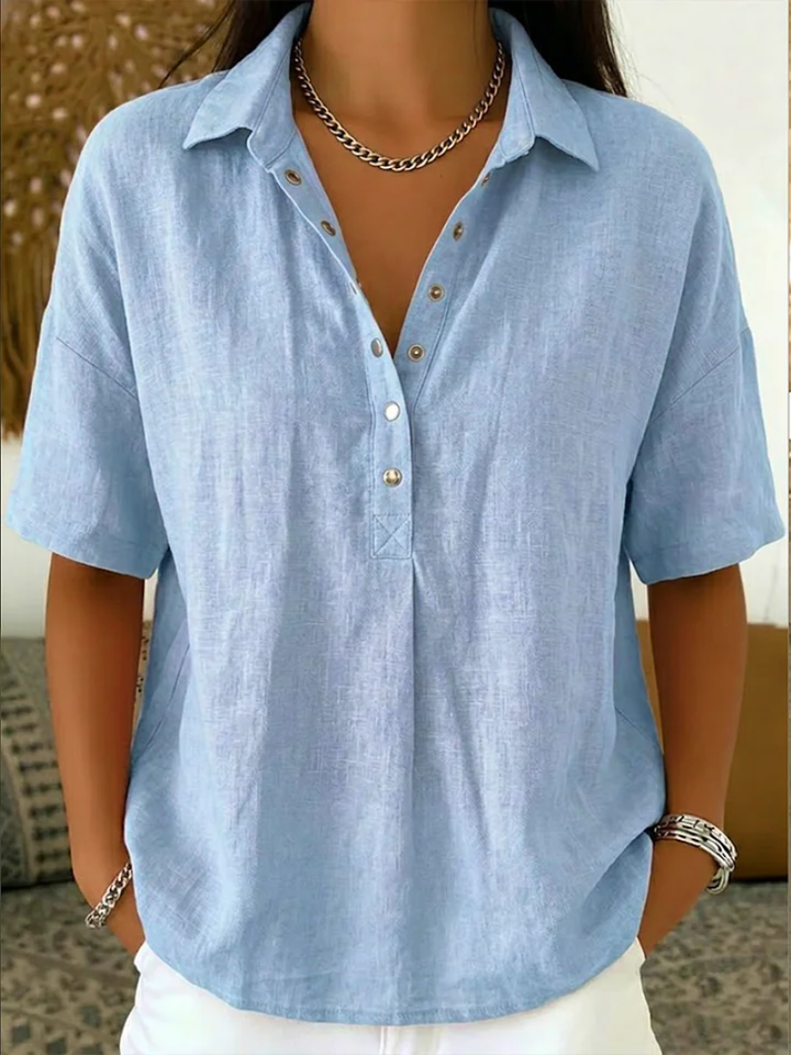 Rachel | Blouse à col avec détails de boutons