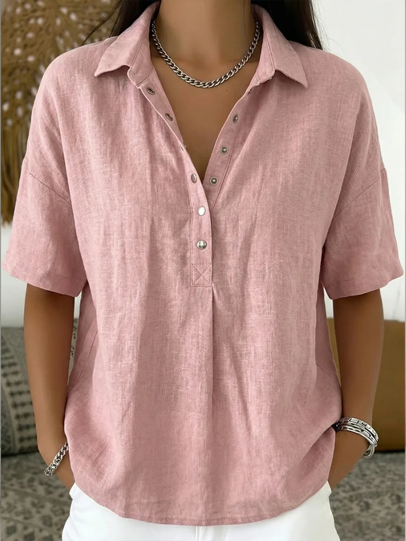 Rachel | Blouse à col avec détails de boutons