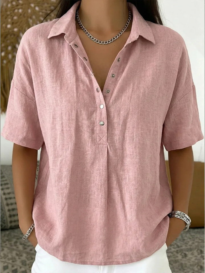 Rachel | Blouse à col avec détails de boutons