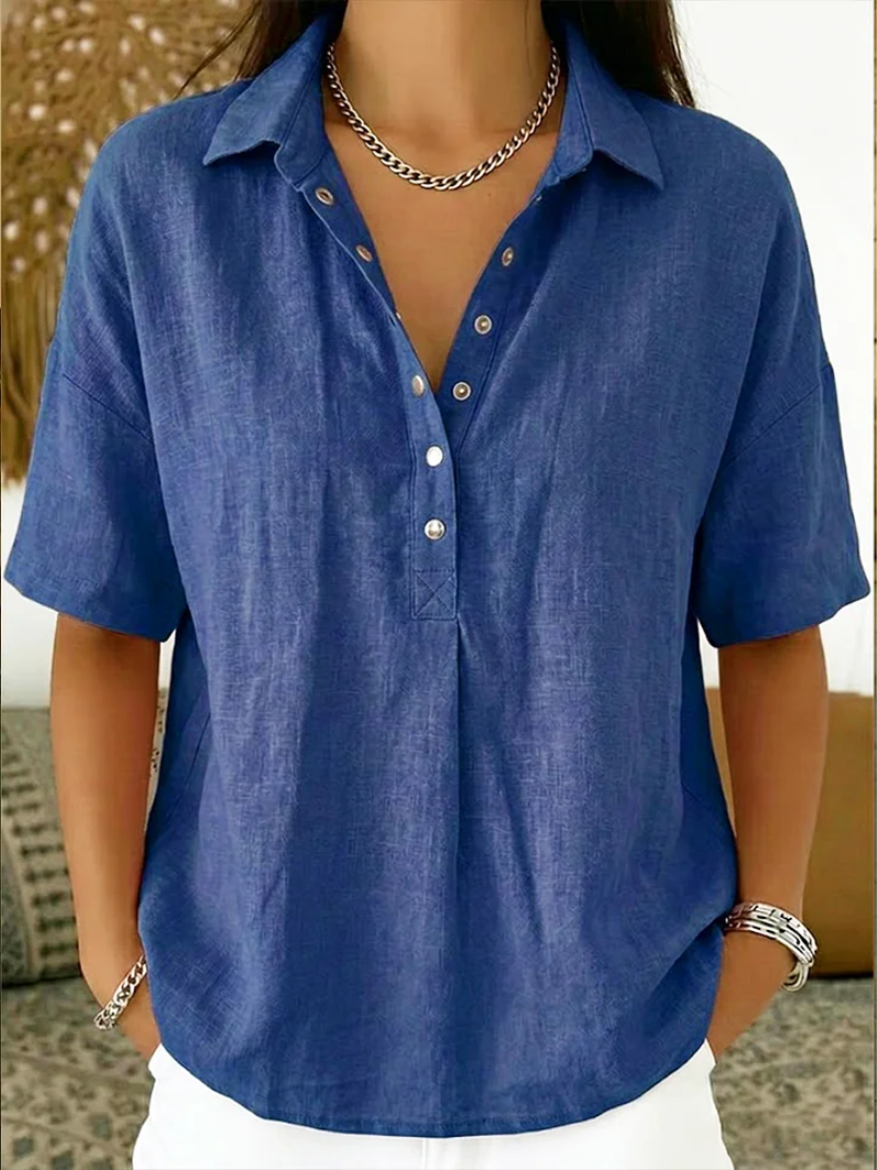 Rachel | Blouse à col avec détails de boutons
