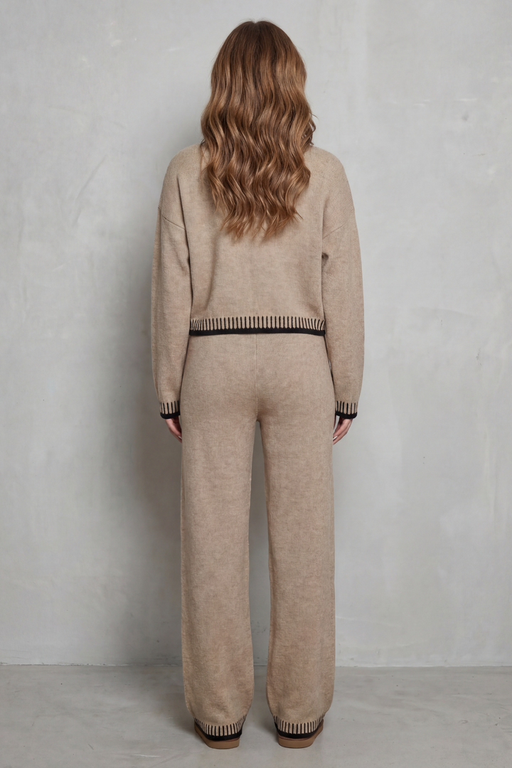 Cerivelle – finitions contrastées – ensemble de vêtements de détente en maille