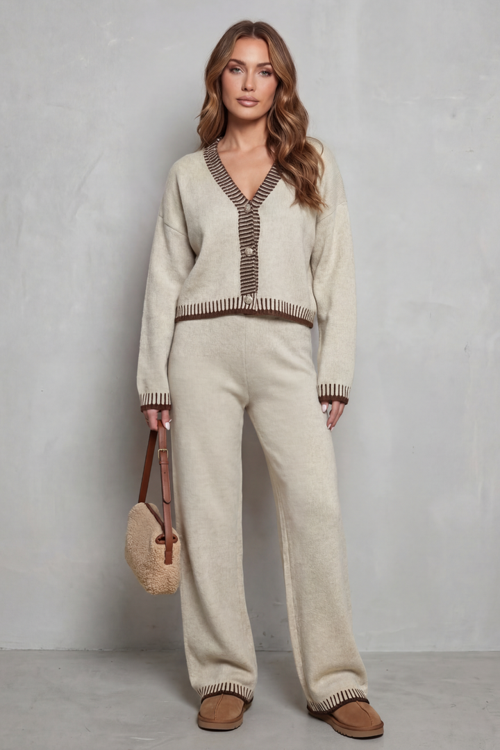 Cerivelle – finitions contrastées – ensemble de vêtements de détente en maille
