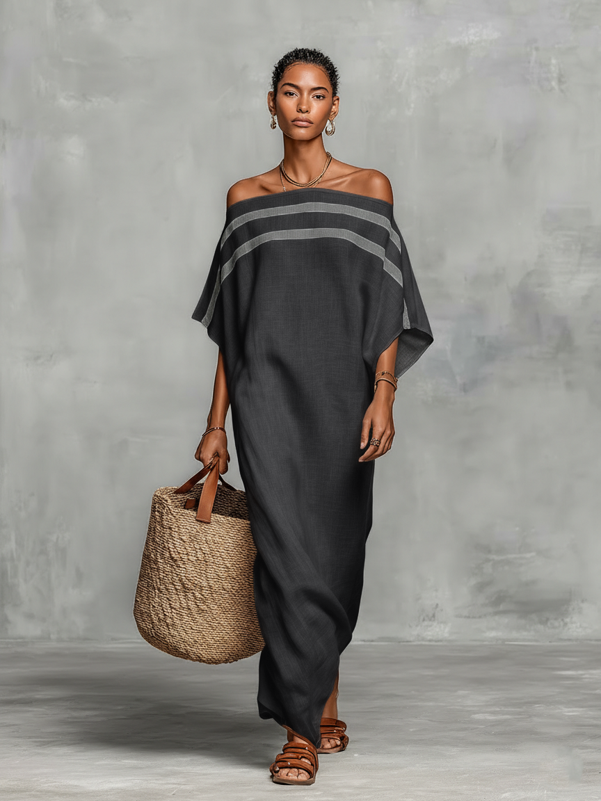 Robe maxi en lin minimaliste