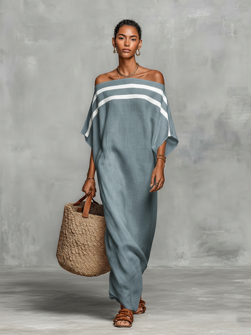 Robe maxi en lin minimaliste