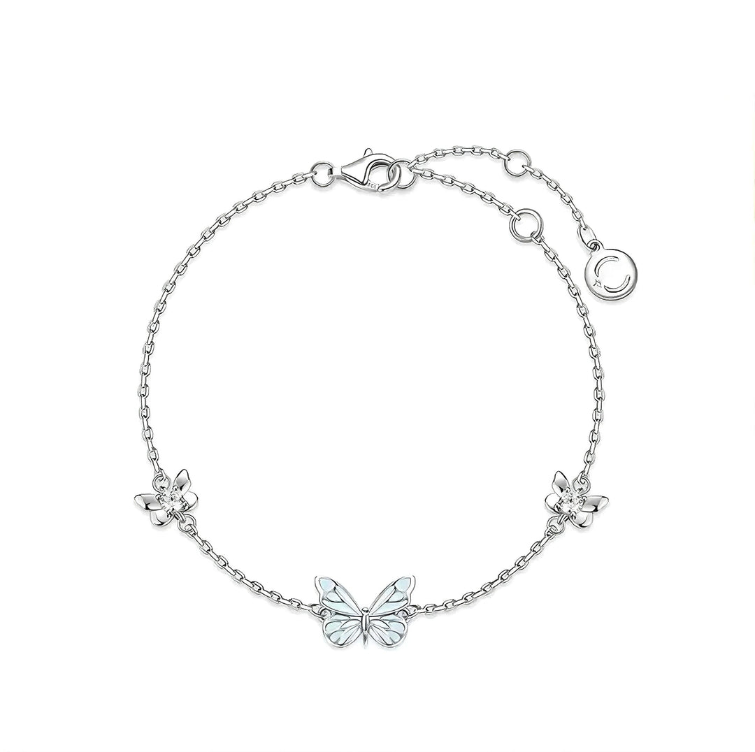 Bracelet papillon bleu lumineux