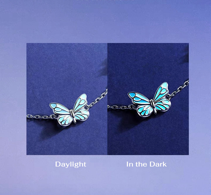 Bracelet papillon bleu lumineux