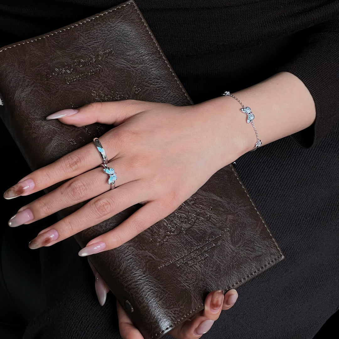 Bracelet papillon bleu lumineux