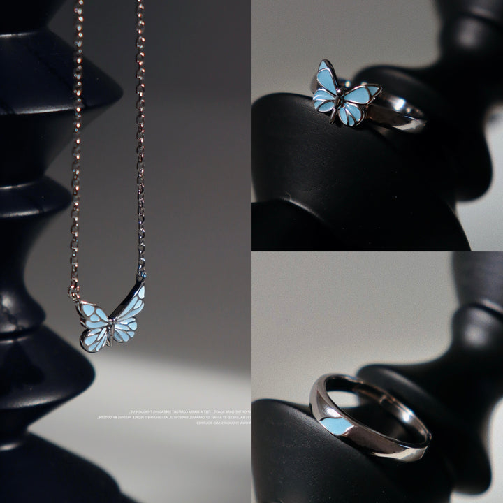 Bracelet papillon bleu lumineux