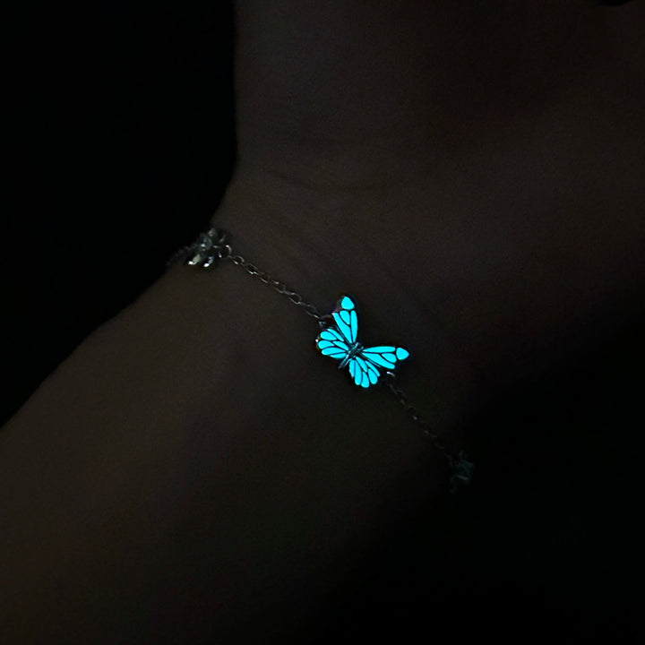 Bracelet papillon bleu lumineux