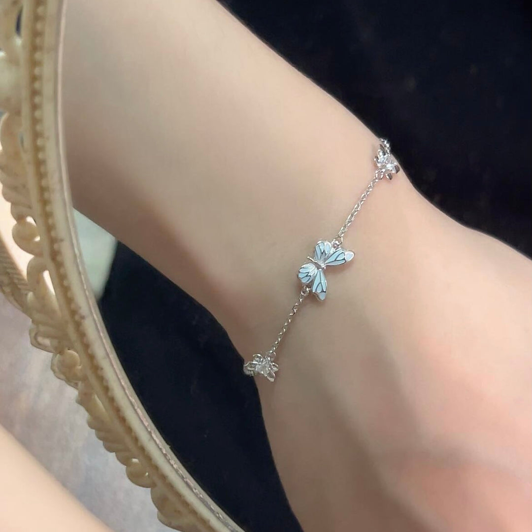Bracelet papillon bleu lumineux