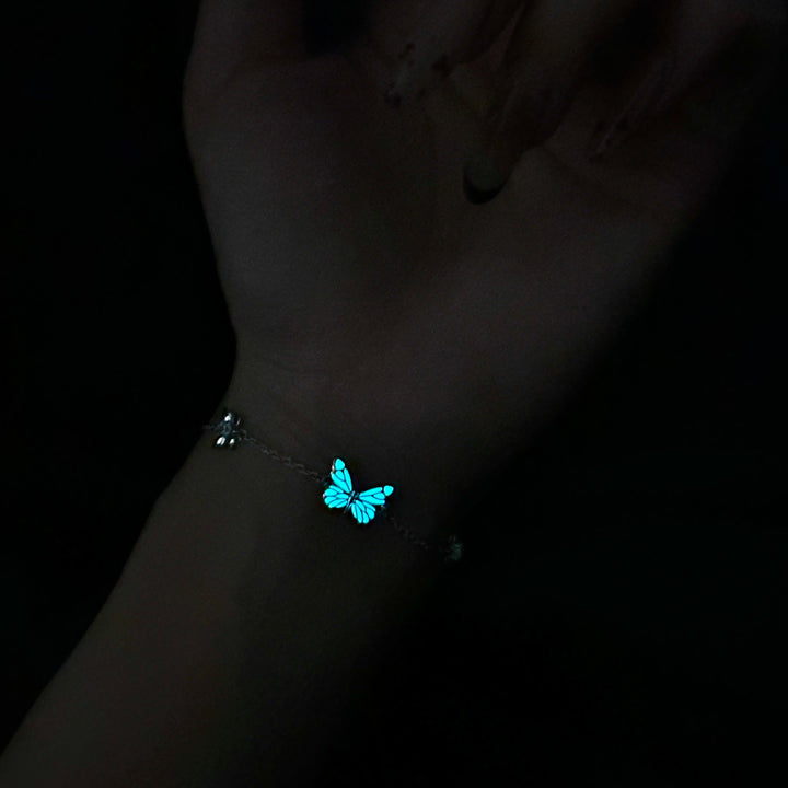 Bracelet papillon bleu lumineux