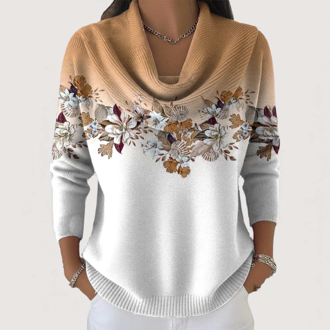 Alora | Pull à fleurs avec une encolure douce