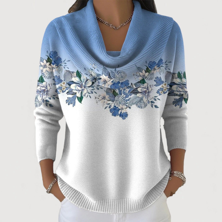 Alora | Pull à fleurs avec une encolure douce