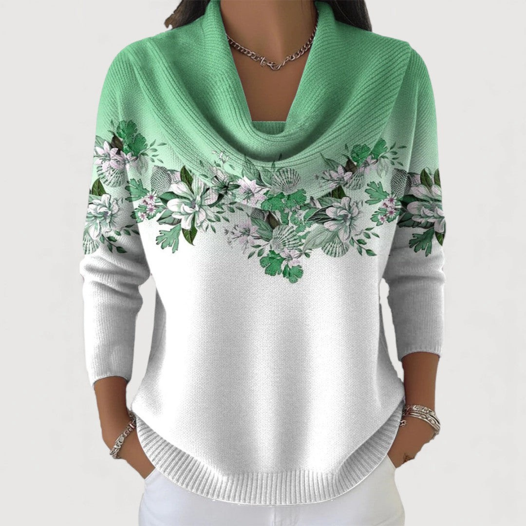 Alora | Pull à fleurs avec une encolure douce