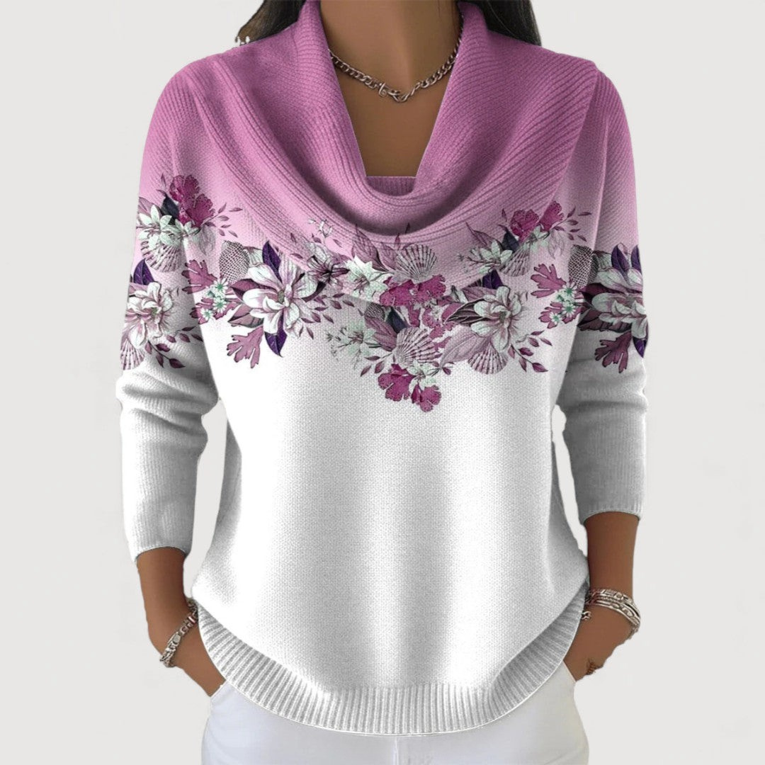 Alora | Pull à fleurs avec une encolure douce
