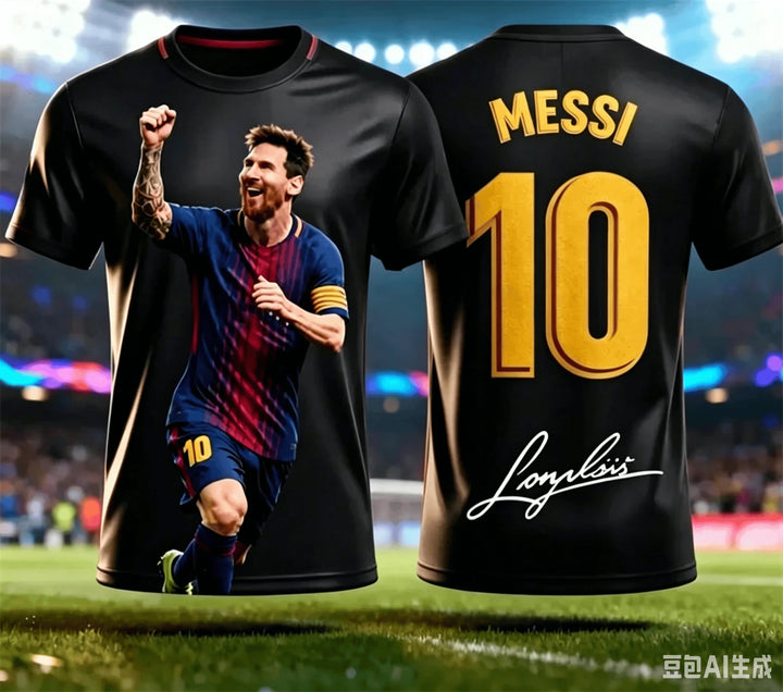 Maillot de football Messi – T-shirt sec et respirant