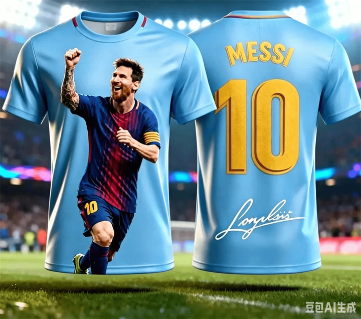 Maillot de football Messi – T-shirt sec et respirant