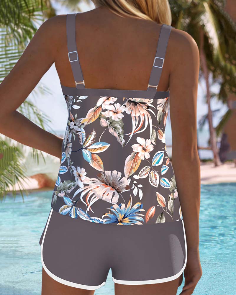 Imke | Tankini imprimé sans manches à encolure U