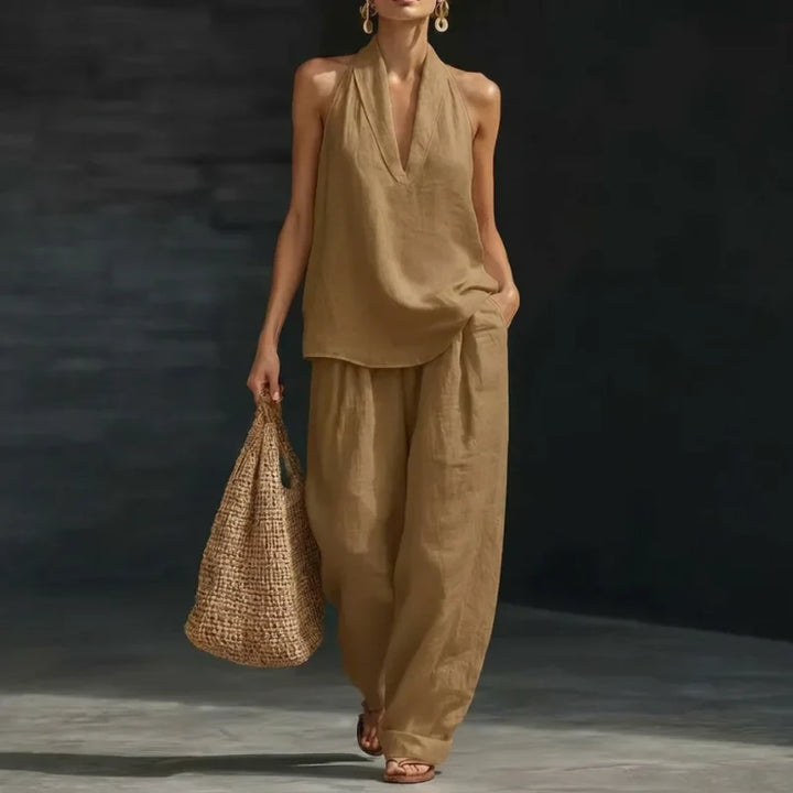 Ainhoa | Ensemble en deux pièces à texture de lin