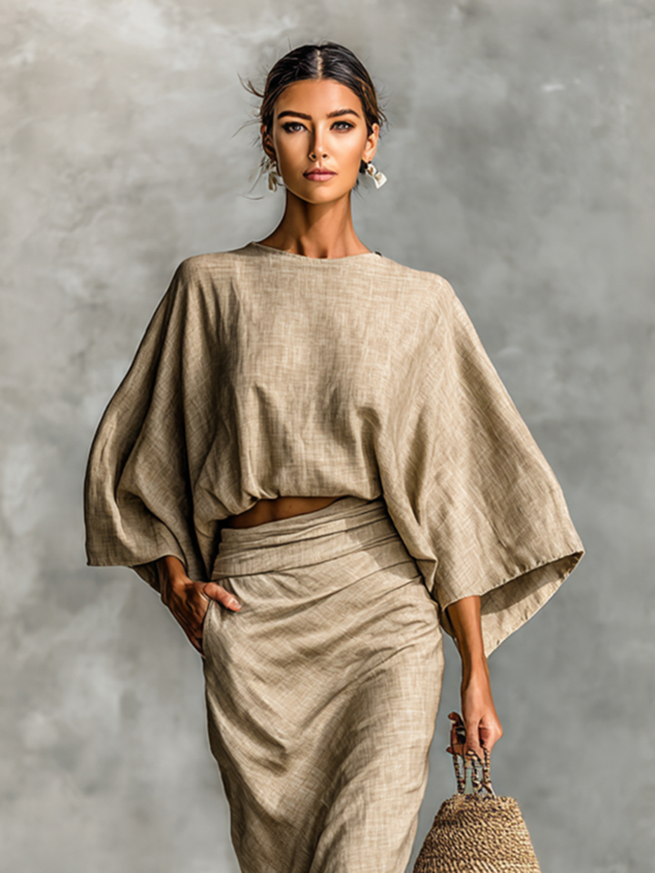 Ensemble coton-lin jupe
