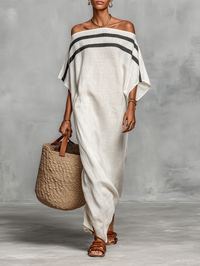 Robe maxi en lin minimaliste