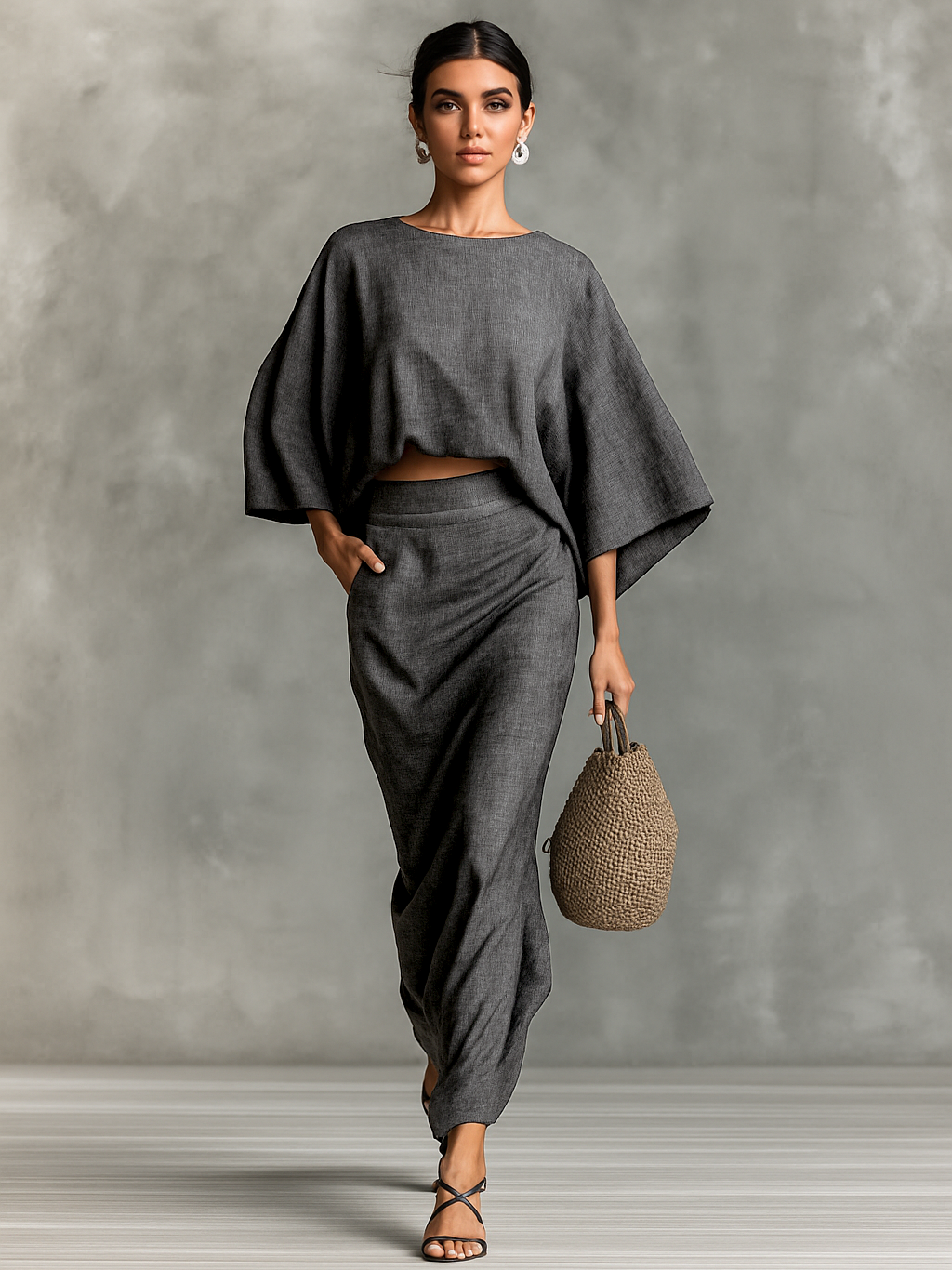 Ensemble coton-lin jupe
