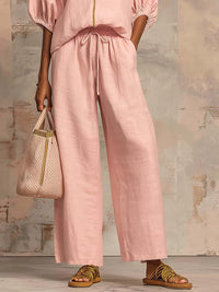 Alba | Ensemble en deux pièces : chemise au style décontracté et pantalon à jambes larges